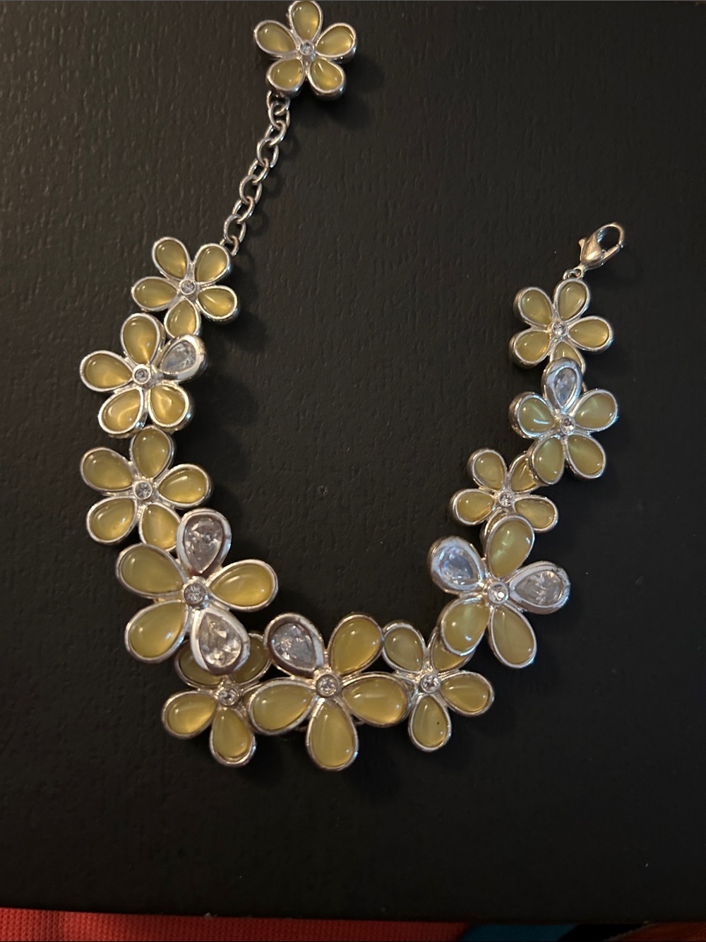 Yellow Floral Statement vintage bracelet  - Women Jewelry